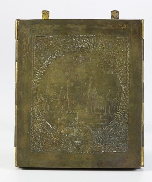 Trittico da viaggio con Cristo Pantocratore, San Giovanni Battista e la Deipara. Russia, XVIII secolo  - Asta Argenti da Collezione | Antichi - Associazione Nazionale - Case d'Asta italiane