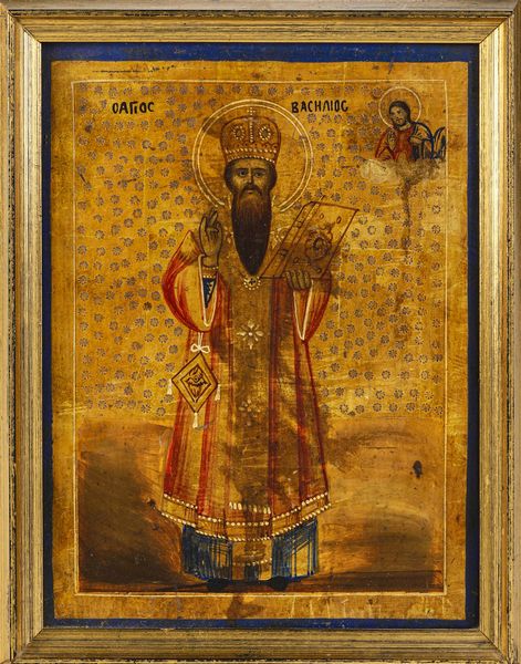 Icona a tempera su tavola a fondo oro raffigurante San Basilio il Grande. Russia (?) XIX secolo  - Asta Argenti da Collezione | Antichi - Associazione Nazionale - Case d'Asta italiane