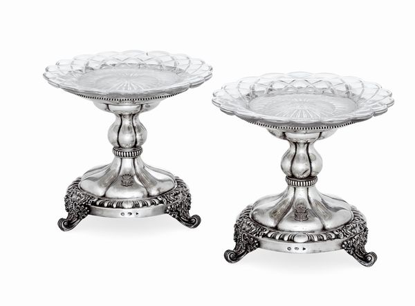 Coppia di alzate. Torino, XIX secolo, argentiere Carlo Balbino (1795-1824)  - Asta Argenti da Collezione | Antichi - Associazione Nazionale - Case d'Asta italiane