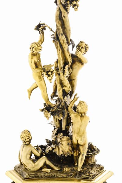 Monumentale candelabro a sei fiamme. Londra 1839, argentiere John Samuel Hunt  - Asta Argenti da Collezione | Antichi - Associazione Nazionale - Case d'Asta italiane