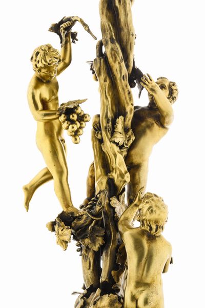 Monumentale candelabro a sei fiamme. Londra 1839, argentiere John Samuel Hunt  - Asta Argenti da Collezione | Antichi - Associazione Nazionale - Case d'Asta italiane