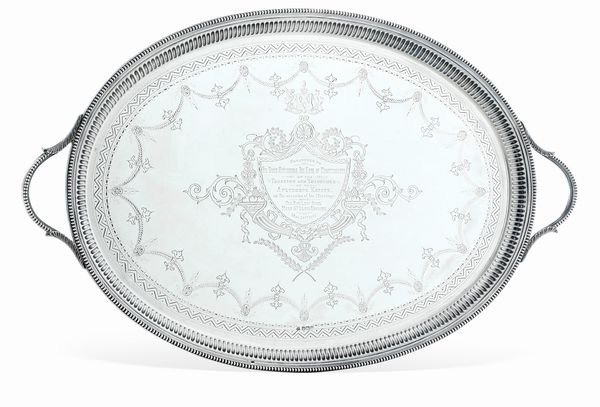 Vassoio. Sheffield 1891, argentiere SFAJF entro scudo (non identificato)  - Asta Argenti da Collezione | Antichi - Associazione Nazionale - Case d'Asta italiane