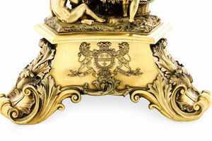 Monumentale candelabro a sei fiamme. Londra 1839, argentiere John Samuel Hunt  - Asta Argenti da Collezione | Antichi - Associazione Nazionale - Case d'Asta italiane