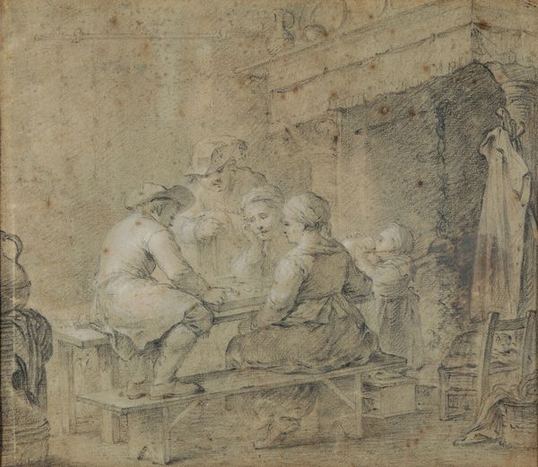 Scuola del XVIII secolo Interno di osteria  - Asta Dipinti Antichi - Associazione Nazionale - Case d'Asta italiane