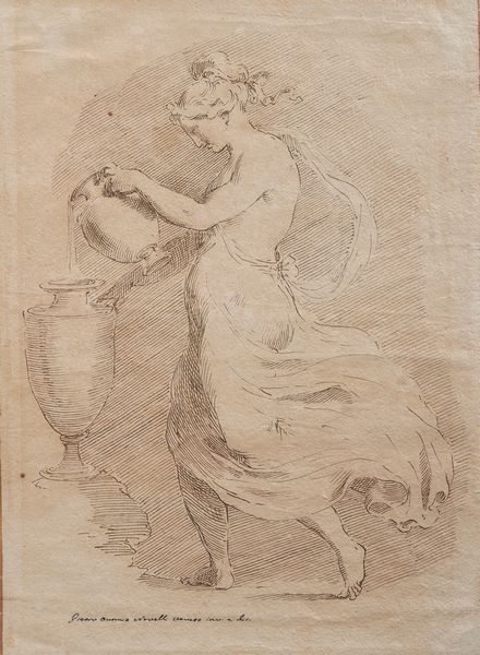 PIETRO ANTONIO NOVELLI : Figura femminile con brocca e anfora  - Asta Dipinti Antichi - Associazione Nazionale - Case d'Asta italiane