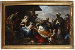 Gio Raffaele Badaracco : Adorazione dei Magi  - Asta Dipinti Antichi - Associazione Nazionale - Case d'Asta italiane