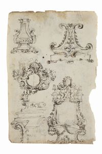 Scuola del XVIII secolo Insieme di studi  - Asta Dipinti Antichi - Associazione Nazionale - Case d'Asta italiane