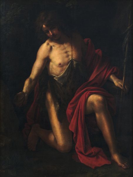 Scuola emiliana del XVII secolo San Giovanni Battista  - Asta Old Masters - Associazione Nazionale - Case d'Asta italiane