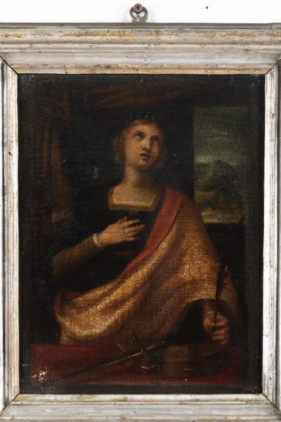 Scuola del XVII secolo Santa Caterina d'Alessandria  - Asta Orologi da Polso - Associazione Nazionale - Case d'Asta italiane
