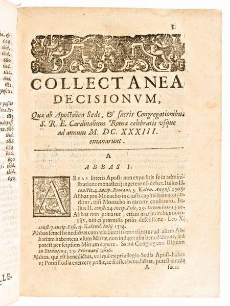 [Diritto canonico] Barbosa, Agostinho : Collectanea Bullarij, aliarumue summorum pontificum constitutionum... Venezia, Giacomo Sarzina 1636  - Asta Libri Rari & Manoscritti del XVI Secolo - Associazione Nazionale - Case d'Asta italiane
