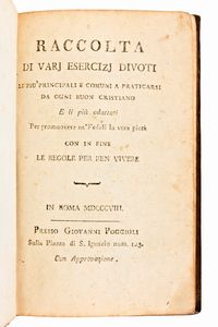 [Cristianesimo] Set di 3 eleganti rilegature. Opere di predicazione, devozione e meditazione del XIX secolo.  - Asta Libri Rari & Manoscritti del XVI Secolo - Associazione Nazionale - Case d'Asta italiane