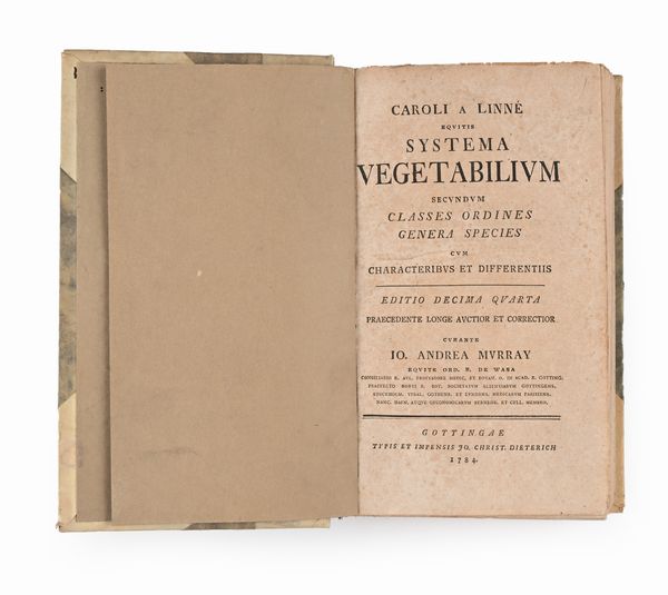 Caroli A Linné Equitis - Systema Vegetabilium secundum classes ordines genera species cum Characteribus et differentiis Editio decima quarta  - Asta Libri Antichi e Stampe - Associazione Nazionale - Case d'Asta italiane