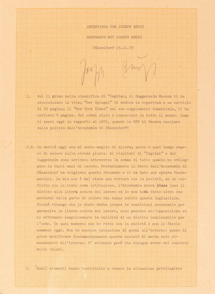 JOSEPH BEUYS : Gasp�ch - Il Dialogo  - Asta Arte Moderna e Contemporanea - Associazione Nazionale - Case d'Asta italiane