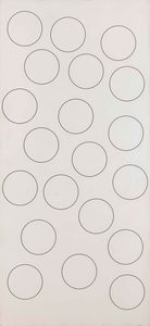 Emilio Isgrò : Da quale dei 116 cerchi si muover� il Generale Giap per l'offensiva finale  - Asta Arte Moderna e Contemporanea - Associazione Nazionale - Case d'Asta italiane