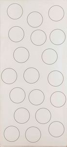 Emilio Isgrò : Da quale dei 116 cerchi si muover� il Generale Giap per l'offensiva finale  - Asta Arte Moderna e Contemporanea - Associazione Nazionale - Case d'Asta italiane