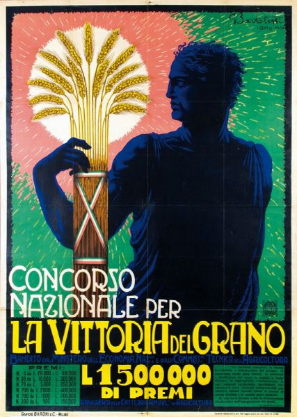 CONCORSO NAZIONALE PER LA VITTORIA DEL GRANO  - Asta Manifesti d'Epoca - Associazione Nazionale - Case d'Asta italiane