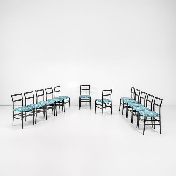 GIO PONTI : Dodici sedie mod. Superleggera  - Asta Fine Design - Associazione Nazionale - Case d'Asta italiane