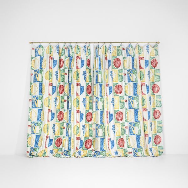 GIO PONTI : Due tende con decoro Estate.  - Asta Fine Design - Associazione Nazionale - Case d'Asta italiane