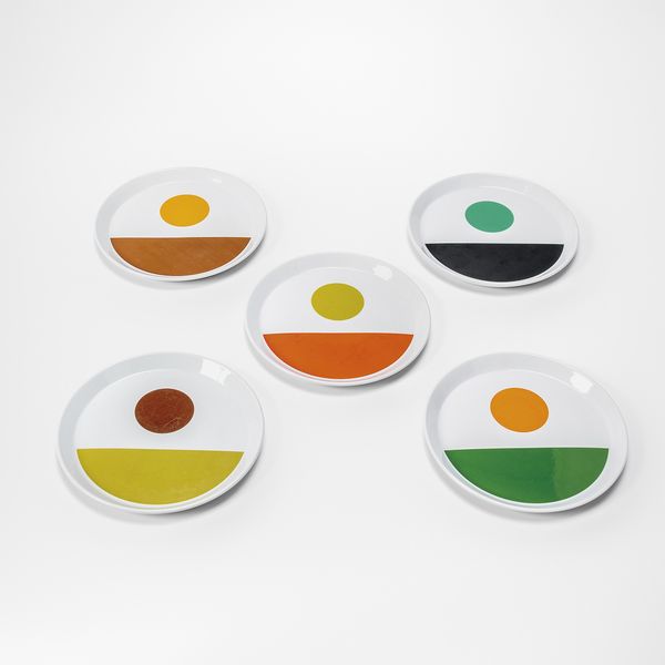 GIO PONTI : Set di 5 piatti della serie Fantasia Italiana.  - Asta Fine Design - Associazione Nazionale - Case d'Asta italiane