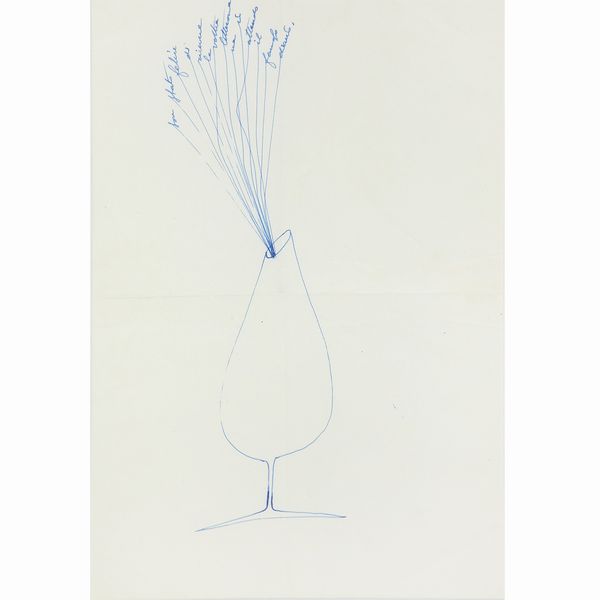 GIO PONTI : Matita su carta.  - Asta Fine Design - Associazione Nazionale - Case d'Asta italiane