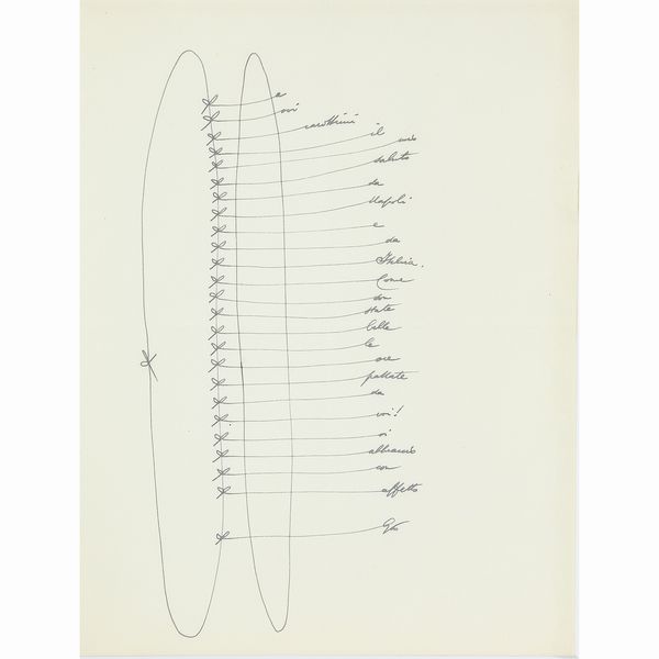 GIO PONTI : Matita su carta.  - Asta Fine Design - Associazione Nazionale - Case d'Asta italiane