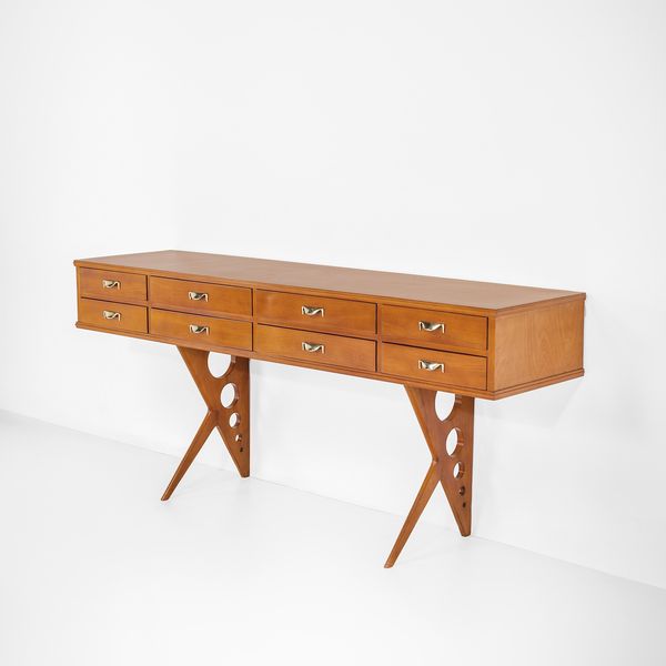 Pierluigi Giordani : Rara consolle a otto cassetti.  - Asta Fine Design - Associazione Nazionale - Case d'Asta italiane