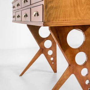 Pierluigi Giordani : Rara consolle a otto cassetti.  - Asta Fine Design - Associazione Nazionale - Case d'Asta italiane