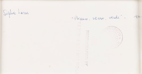 TAZIO SECCHIAROLI : Sophia Loren, tratto da Bianco, rosso e...,  - Asta Fotografia - Associazione Nazionale - Case d'Asta italiane