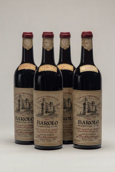 Italia : AZ.AGR. SCHIAVENZA, Barolo (4 BT)  - Asta Vini / Old But Gold - Associazione Nazionale - Case d'Asta italiane