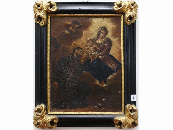 Scuola toscana del XVII secolo : Apparizione della Vergine con Ges Bambino a San Francesco Saverio  - Asta Dballage. Occasioni in asta - Associazione Nazionale - Case d'Asta italiane