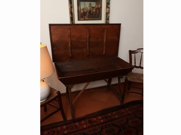 Madia rustica a cavalletto in castagno e abete  - Asta Dballage. Occasioni in asta - Associazione Nazionale - Case d'Asta italiane