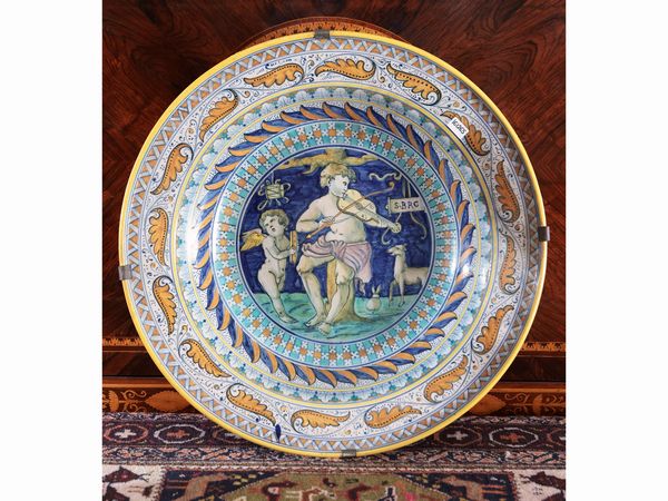 Piatto da parata in terracotta invetriata, Cantagalli  - Asta Dballage. Occasioni in asta - Associazione Nazionale - Case d'Asta italiane