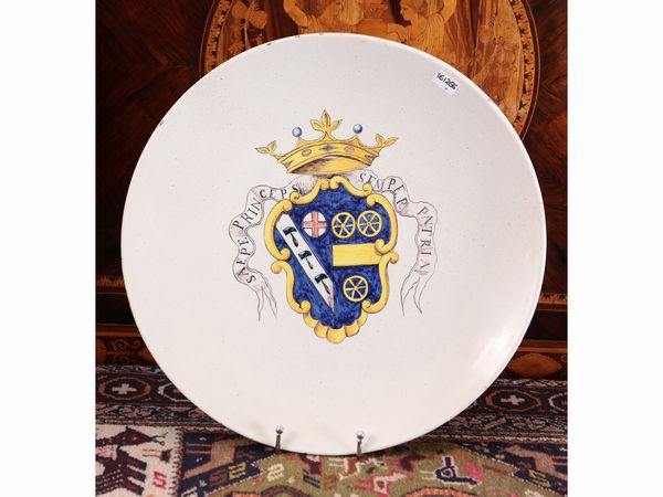 Piatto da parata in terracotta invetriata, Cantagalli  - Asta Dballage. Occasioni in asta - Associazione Nazionale - Case d'Asta italiane