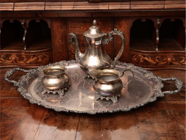 Servizio da caff in metallo argentato  - Asta Dballage. Occasioni in asta - Associazione Nazionale - Case d'Asta italiane