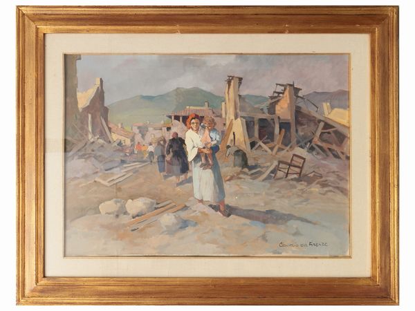 Claudio Da Firenze : Dopo il terremoto  - Asta Dballage. Occasioni in asta - Associazione Nazionale - Case d'Asta italiane