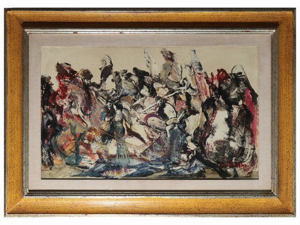 Alfredo Nannoni : Composizione bianco e nero  - Asta Dballage. Occasioni in asta - Associazione Nazionale - Case d'Asta italiane