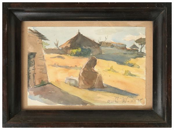 Scuola orientalista del XX secolo : Lotto di acquerelli  - Asta Dballage. Occasioni in asta - Associazione Nazionale - Case d'Asta italiane