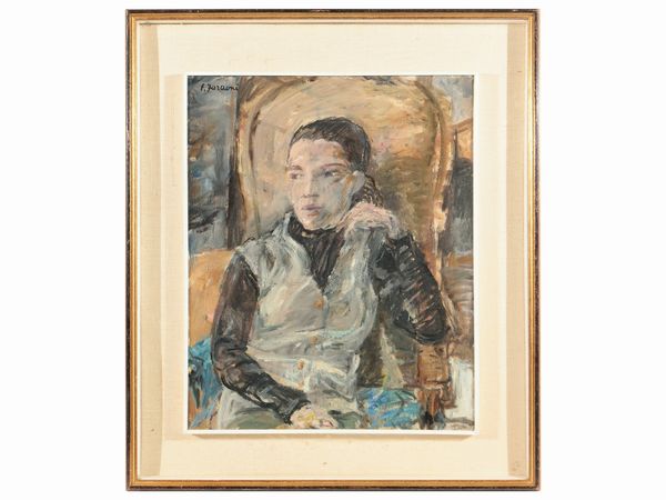 Enzo Faraoni : Ritratto di donna 1969  - Asta Dballage. Occasioni in asta - Associazione Nazionale - Case d'Asta italiane