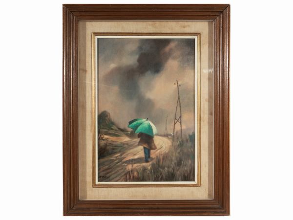 Anchise Picchi : Pioggia e sole  - Asta Dballage. Occasioni in asta - Associazione Nazionale - Case d'Asta italiane