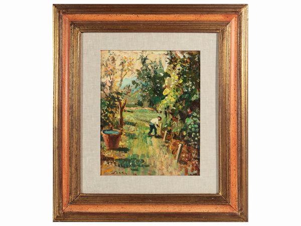 Giulio Salti : Scena campestre  - Asta Dballage. Occasioni in asta - Associazione Nazionale - Case d'Asta italiane