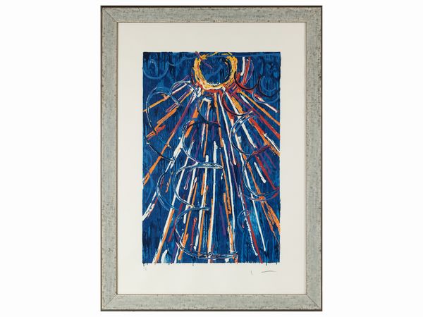 MARIO SCHIFANO : Nella vetrata blu 1997  - Asta Dballage. Occasioni in asta - Associazione Nazionale - Case d'Asta italiane