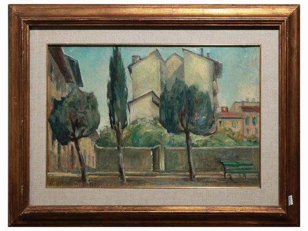 Umberto Benedetti : Piazza Galileo, Firenze 1950  - Asta Dballage. Occasioni in asta - Associazione Nazionale - Case d'Asta italiane