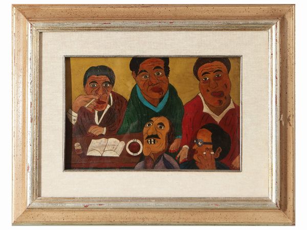 Giuseppe Serafini : Personaggi al bar  - Asta Dballage. Occasioni in asta - Associazione Nazionale - Case d'Asta italiane