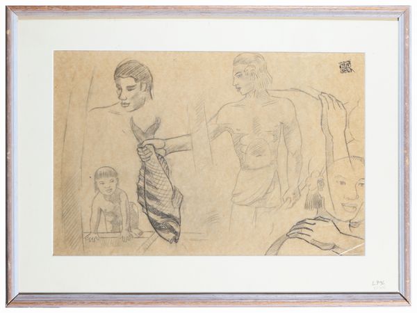 THAYAHT (Ernesto Michahelles) : Studio di figure thaitiane - periodo tropicale (1947-1954)  - Asta Dballage. Occasioni in asta - Associazione Nazionale - Case d'Asta italiane