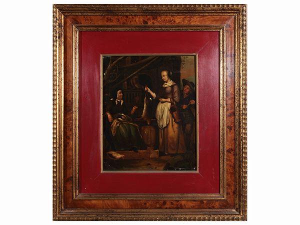 Da Gabriel Metsu : Venditrice di pollame  - Asta Dballage. Occasioni in asta - Associazione Nazionale - Case d'Asta italiane