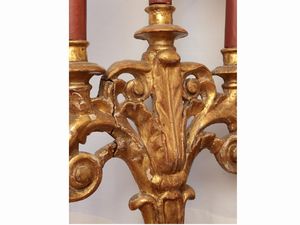 Candeliere in legno intagliato e dorato  - Asta Dballage. Occasioni in asta - Associazione Nazionale - Case d'Asta italiane