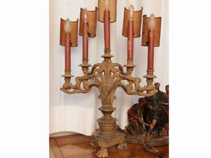 Candeliere in legno intagliato e dorato  - Asta Dballage. Occasioni in asta - Associazione Nazionale - Case d'Asta italiane