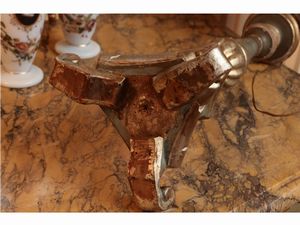 Torciera laccata verde acqua e lumeggiata in oro  - Asta Dballage. Occasioni in asta - Associazione Nazionale - Case d'Asta italiane