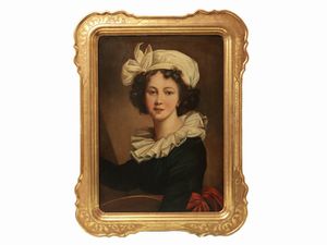Scuola italiana del XIX secolo - Riproduzione Ritratto Elisabeth Lebrun Neoclassismo