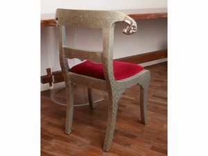 Coppia di sedie rivestite in lamina di metallo argentato  - Asta Dballage. Occasioni in asta - Associazione Nazionale - Case d'Asta italiane